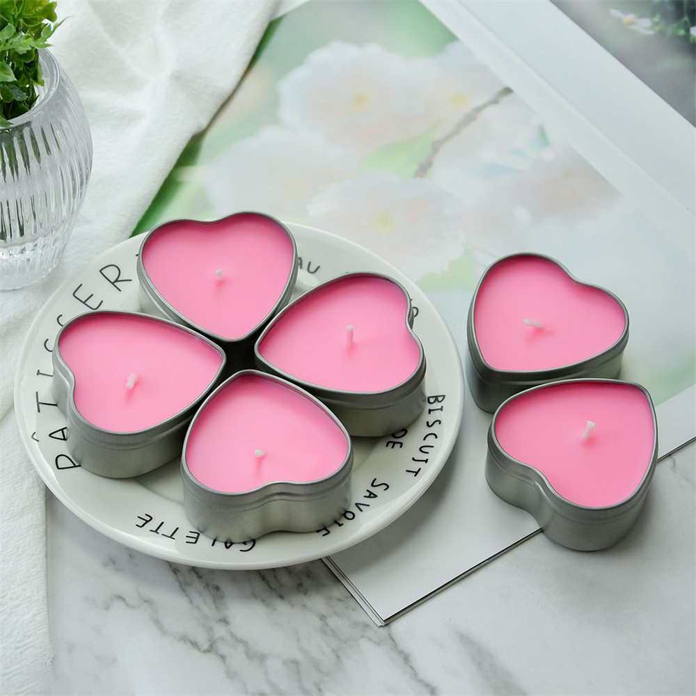 Bulk Scented Heart Tin Box Candles